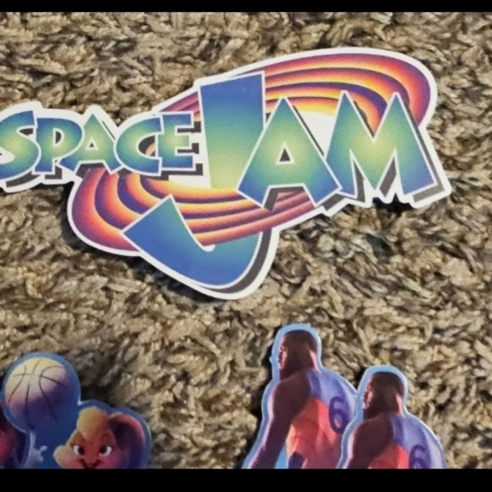 Space Jam Birthday Party Cupcake Toppers and Wall Cut outs